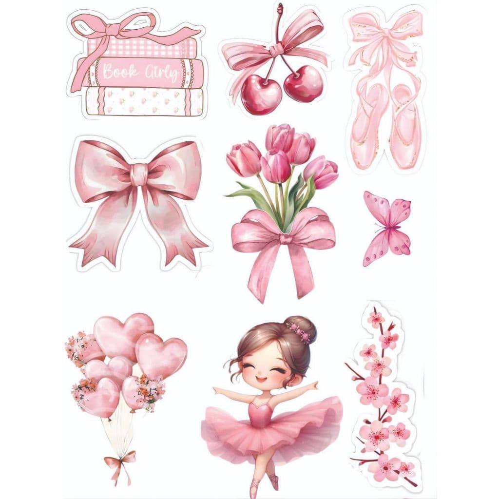 Adesivos Bailarina Ballet  Jardim encantado borboletas Cartelas