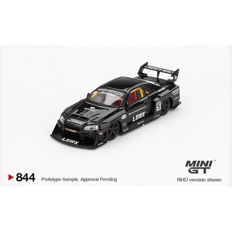 Mini GT - Nissan LB-ER34 Super Silhouette Skyline Black.