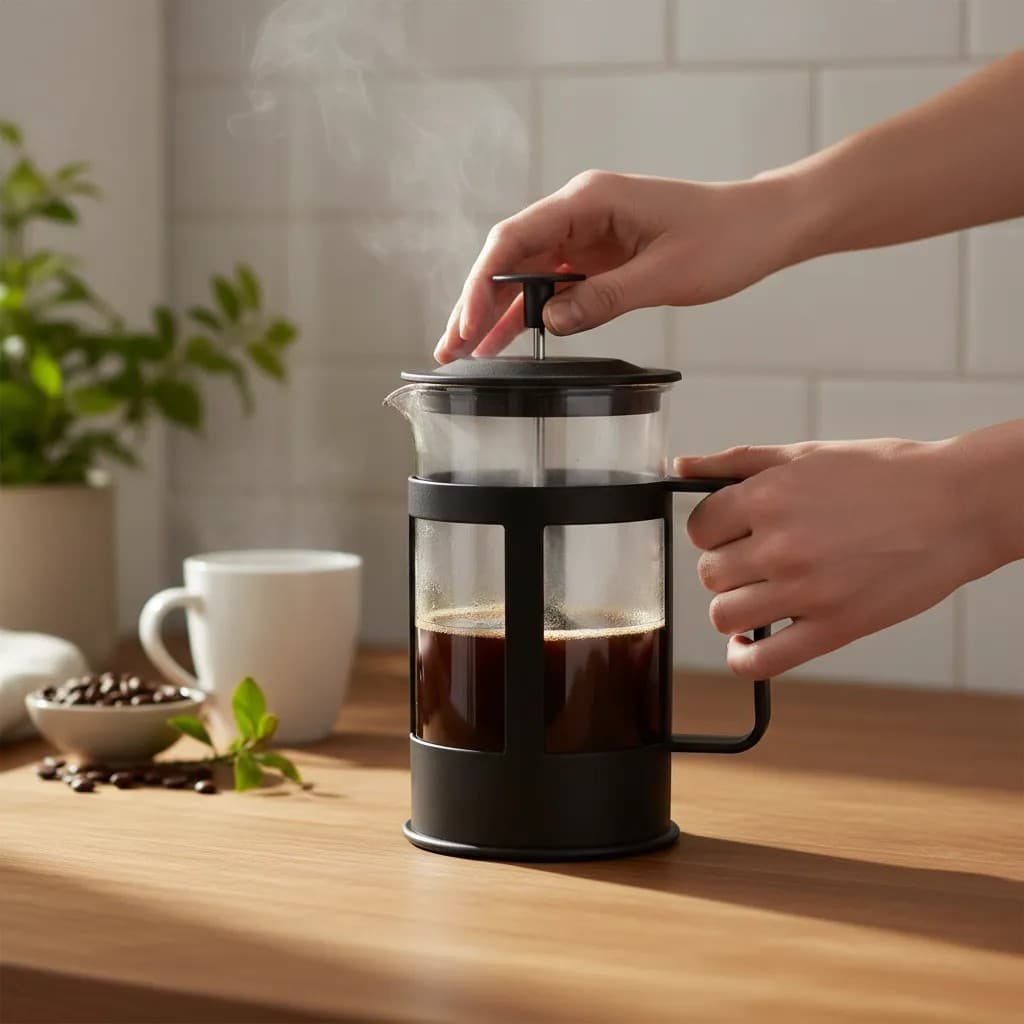 Cafeteira para Café ou Leite Prensa Francesa Vidro Capacidade 300ml Pratica Resistente Facil Limpeza