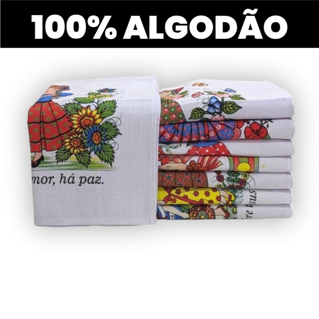 Panos de Prato 100% Algodão 1 Peça ou Kit 5 e 10 Peças Não Solta Pelo Alta Absorção 45x75cm