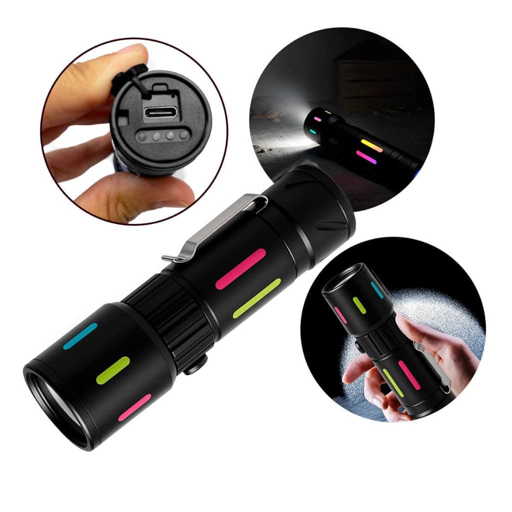 Lanterna Portátil Com Zoom Telescópico Ajustável