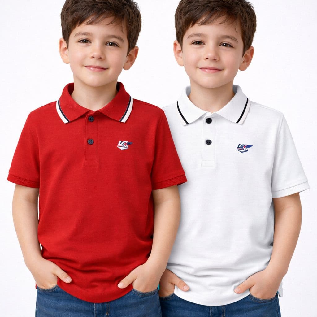 Kit 2 Camiseta Infantil Para Menino Gola Polo Masculina 100% Algodão DCORES VIVAS E PADRÕES PARA PASSEIOS, LAZER E DIARI