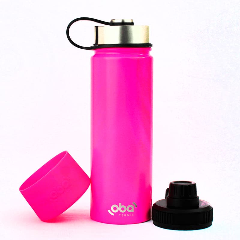 Garrafa Térmica Inox 650ml com Tampa Inox e Silicone Capa com Vedação Hermética Esportiva