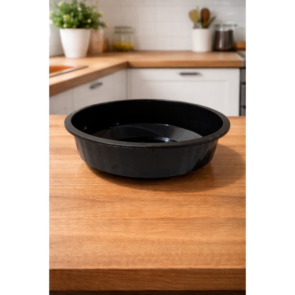 Kit 3 Bacias Plástica 4,5 Litros Canelada Preta, cozinha, salada, organizadora , Praticidade Resistente Durável