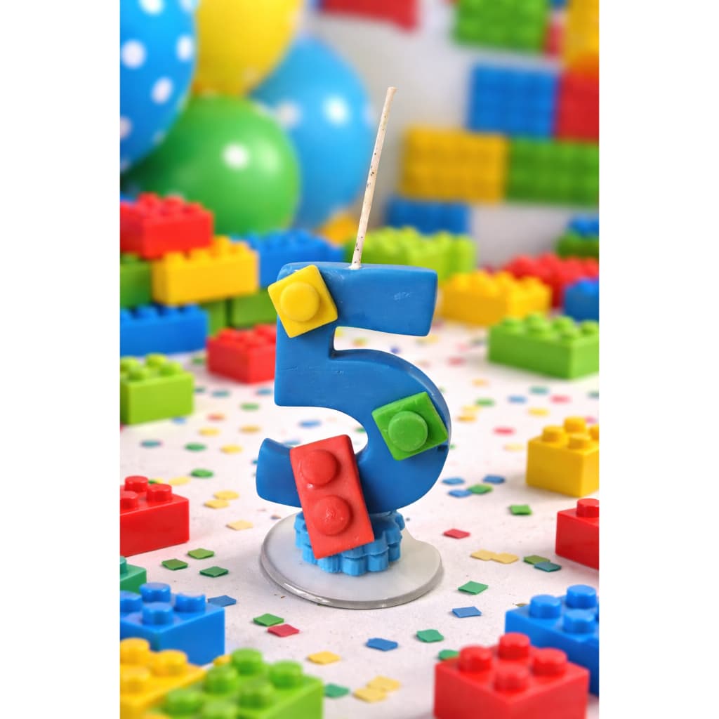Vela Em Biscuit Lego FULL 1,2,3,4,5,6,7,8,9 -Topo De Bolo-