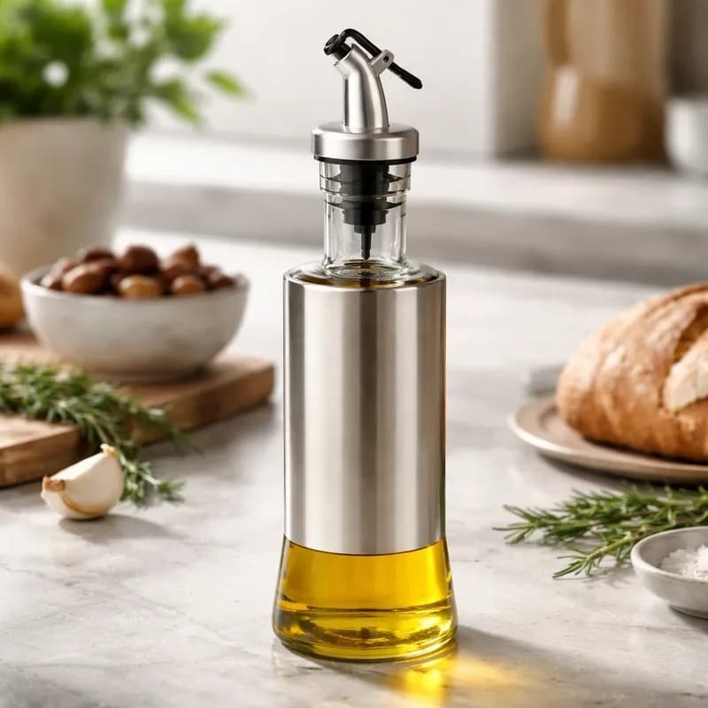 Dispenser Temperos Vidro Transparente Inox 300ml Controle Precisao Cozinha Organizador