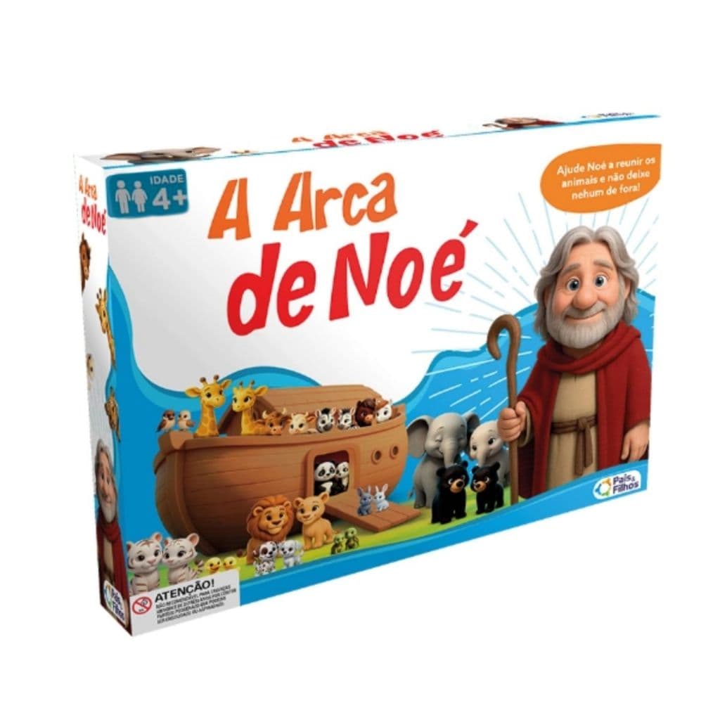 Jogo de Tabuleiro infantil Arca de Noé Cristão Concerntração Raciocínio Interação Educacional