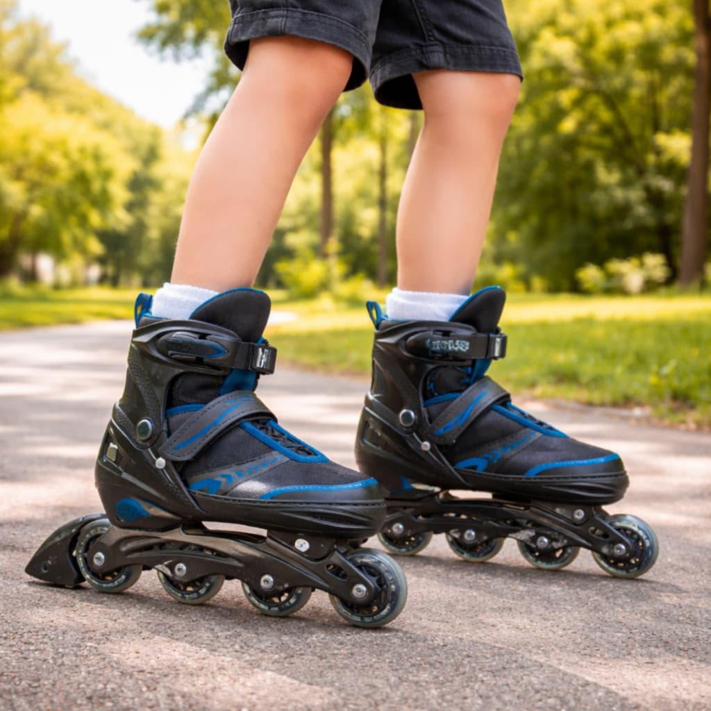 Patins Ajustável Infantil e Adulto 31 ao 42 Inline 4 Rodas LED Unissex Regulável Confortável Resistente