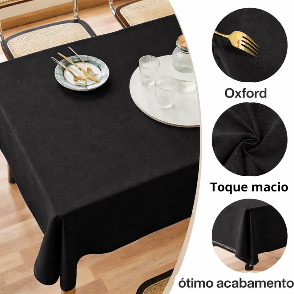 Toalha de Mesa Tecido Oxford 4 Lugares 1,00X1,40M Retangular Mesa de Apartamento Várias Cores
