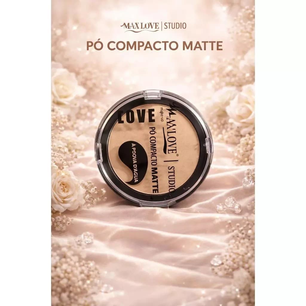 Kit 5 Pó Compacto  Matte Max Love Love Studio Maquiagem Facial À Prova D’Água 10g