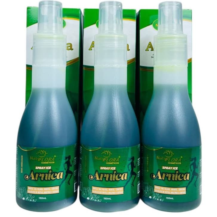 Spray Massageado de Arnica de Fácil Aplicação 150ml NatyFlora 3 Unidades