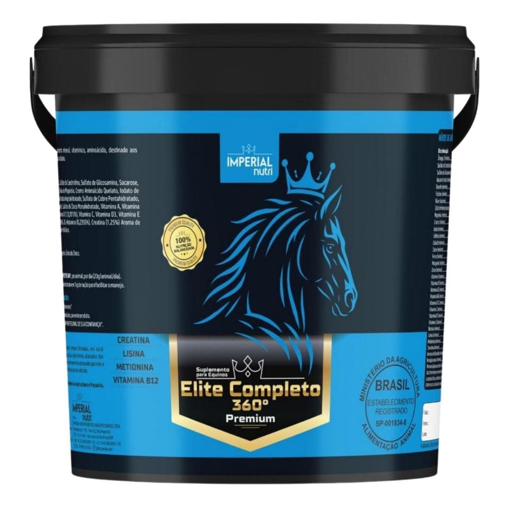 1kg Suplemento Cavalo Elite Completo 360° Premium Massa Muscular