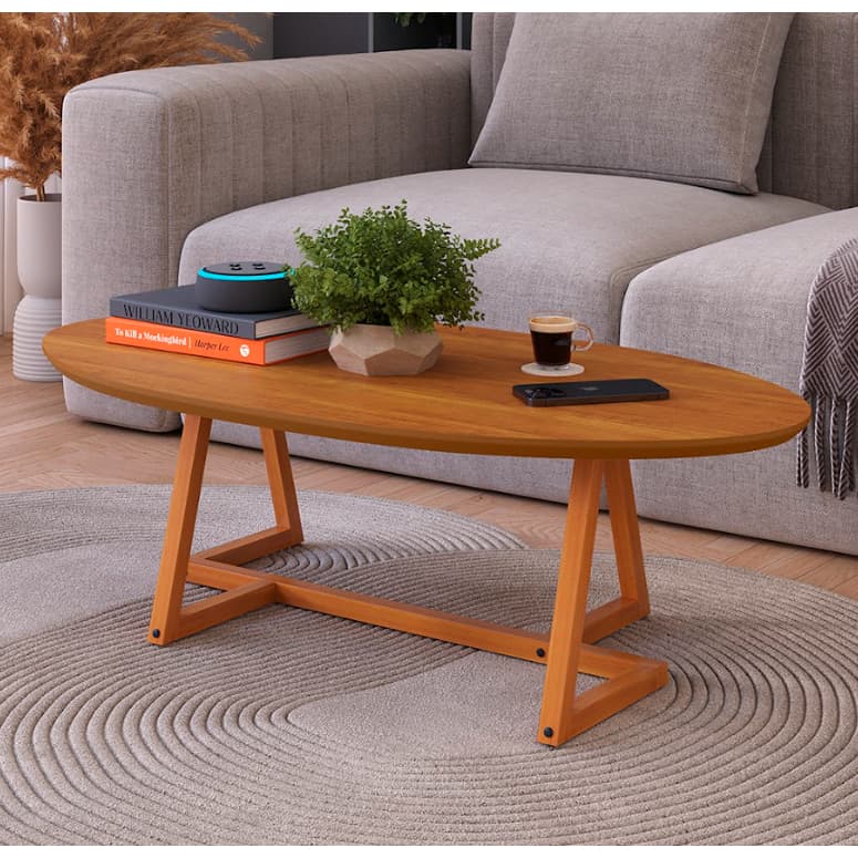 Mesinha Centro Oval Stilo 90CM- RESISTENTE E ELEGANTE-Design Moderno