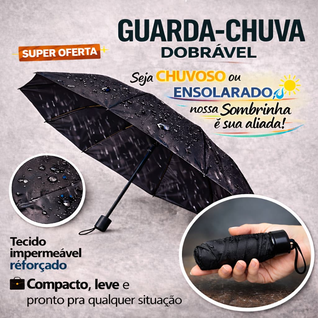 Sombrinha Grande Guarda Chuva Dobrável Abertura /Fechamento manual Masculina Feminina Grande Pequeno