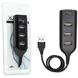 HUB Knup USB, 4 Portas 2.0, Preto - HB-T56