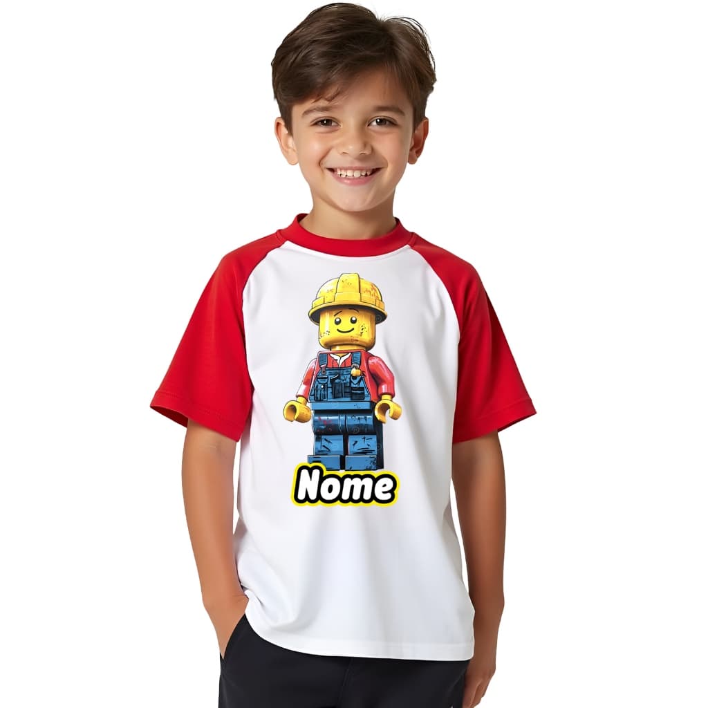 Camiseta Lego Menino  Customizada C/ Nome 2 Ao 12 Envio Rapido