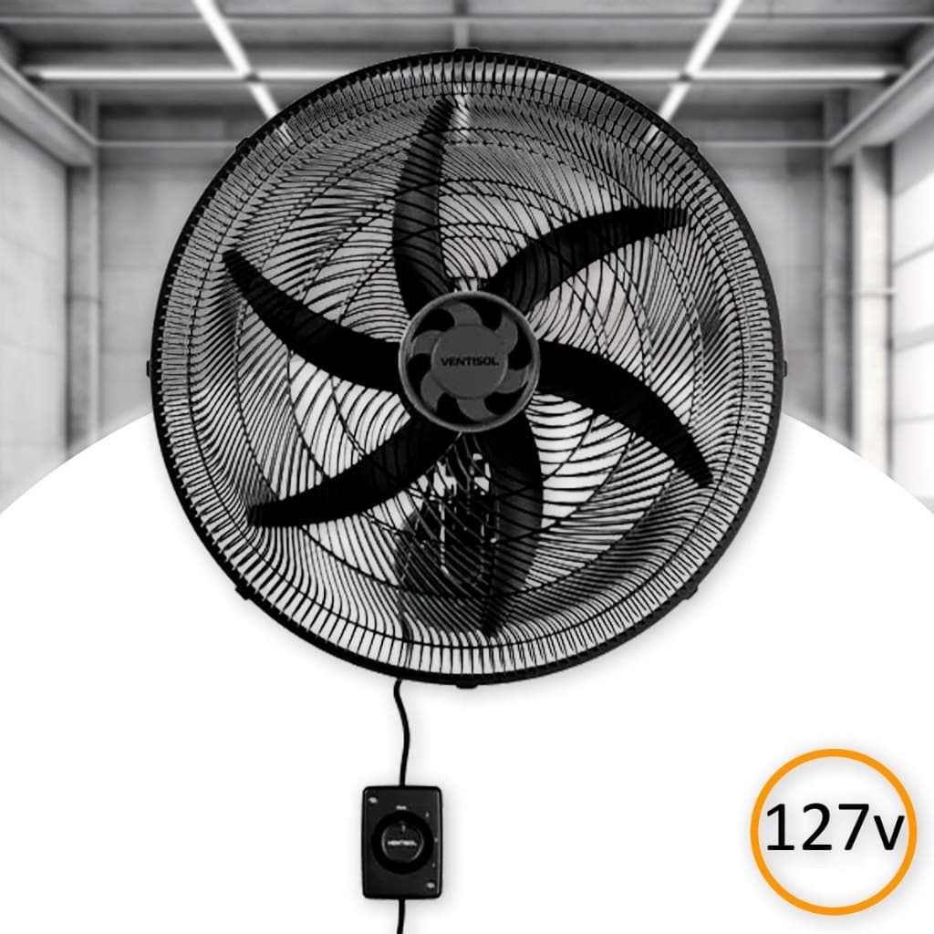 Ventilador de Parede Oscilante Monta Fácil 6 Pás 50cm 135w 127v Ventisol