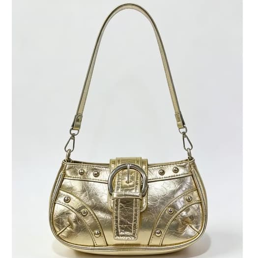 Bolsa feminina moderna e versátil com tachas, que pode ser usada como bolsa de ombro, bolsa de mão ou bolsa transversal.