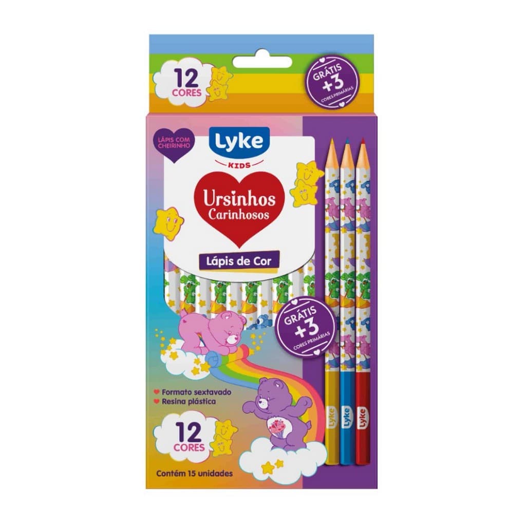 Lápis de Cor Ursinhos Carinhosos 12 Cores + 3 – Lyke