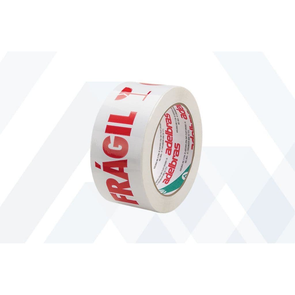 Fita Adesiva Para Embalagem Frágil 50x 48mm Sinalização Caixas Frágeis Ecomerce