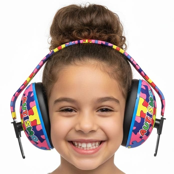 Abafador De Ruídos Protetor Auricular 18dB Tea Autismo Infantil Criança Confortável Ajustável