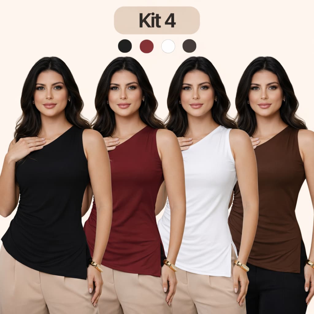 Blusa Feminina Um Ombro Só Assimetrica Casual Verao