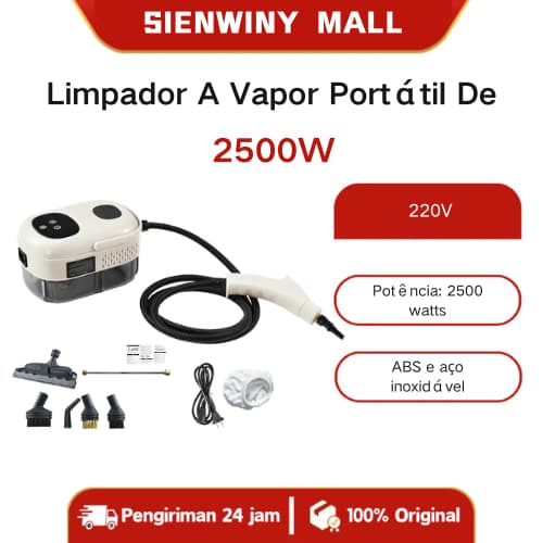 Limpador A Vapor Portátil De 2500 W Máquina Limpeza Pressurizada Alta Temperatura Com Cabeças Escova E Luvas Pa Esterili
