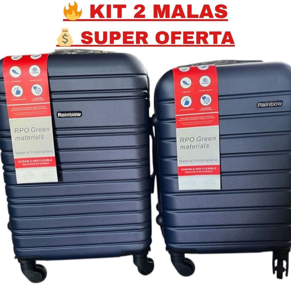 Kit 2 Malas 19 e 21 Promoção Hoje Conjunto Viagem 360° Resistente