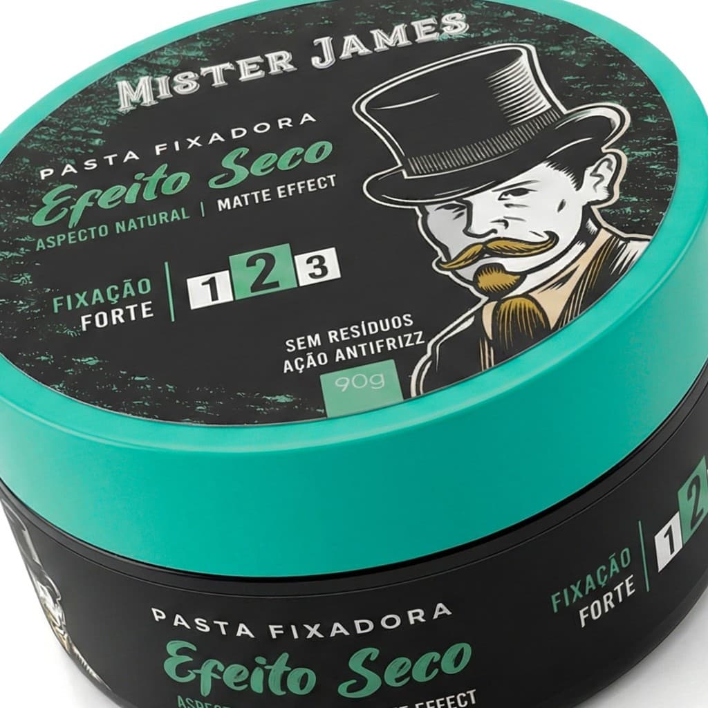 Pomada Para Cabelo Masculino Efeito Seco Matte Mister James - Produto 100% Original