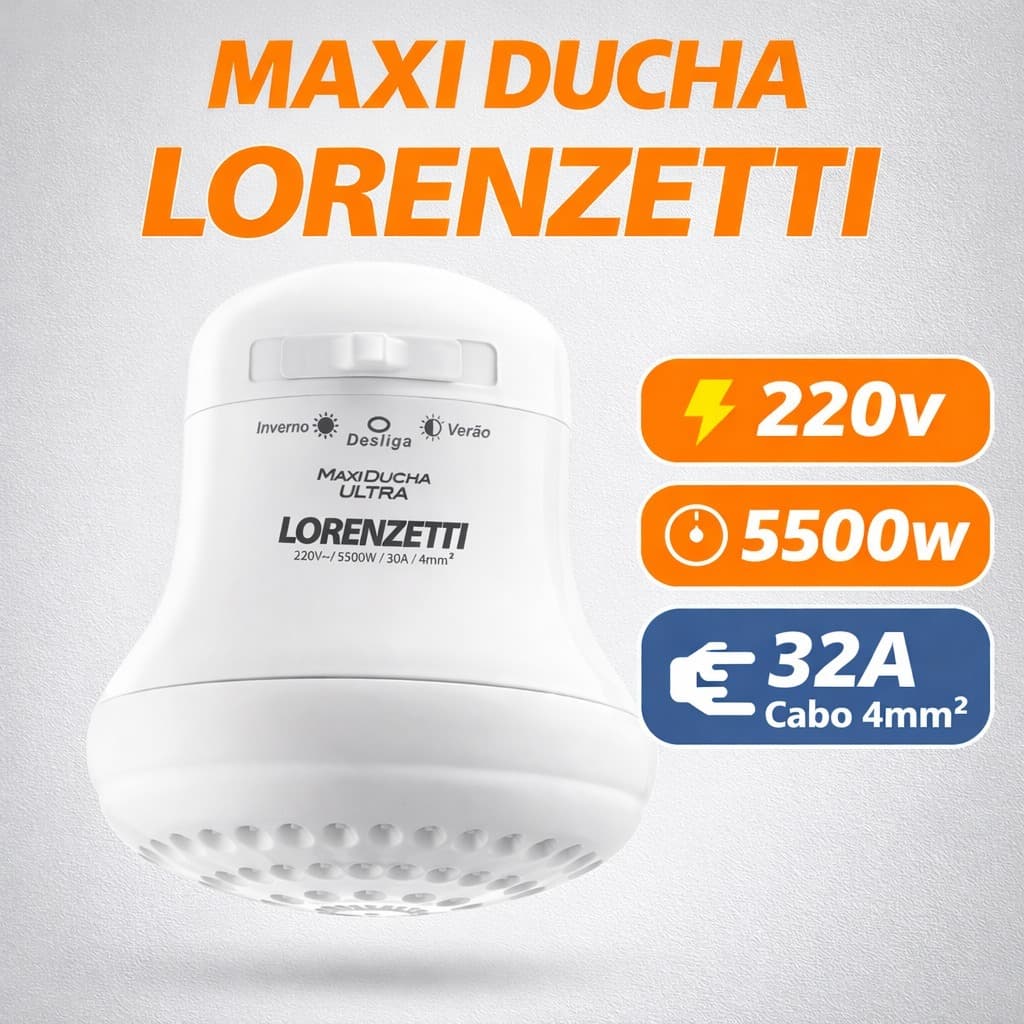 Chuveiro Lorenzetti Maxi Ducha 3 Temperaturas Ultra 220 V 5500w