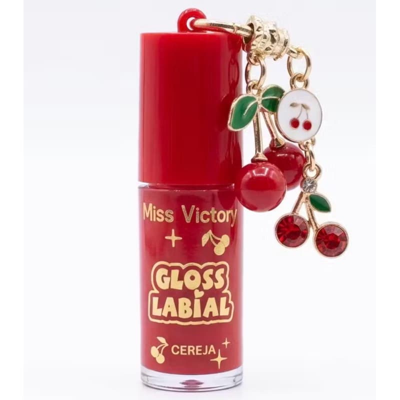 Gloss Labial Cereja  Com Chaveiro Miss Victory