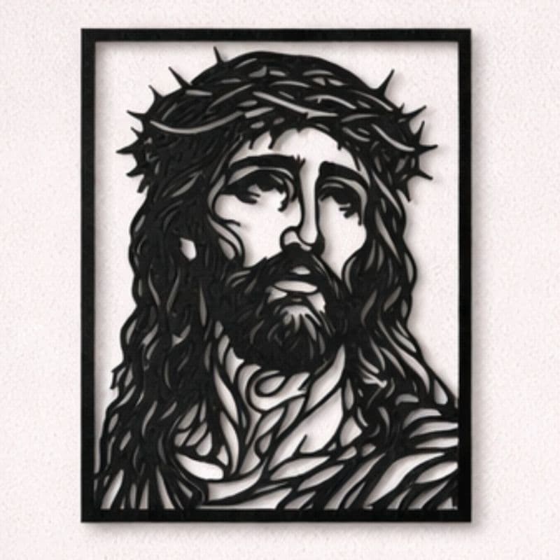 Quadro Decorativo imagem 3d Jesus Cristo Vazado de parede