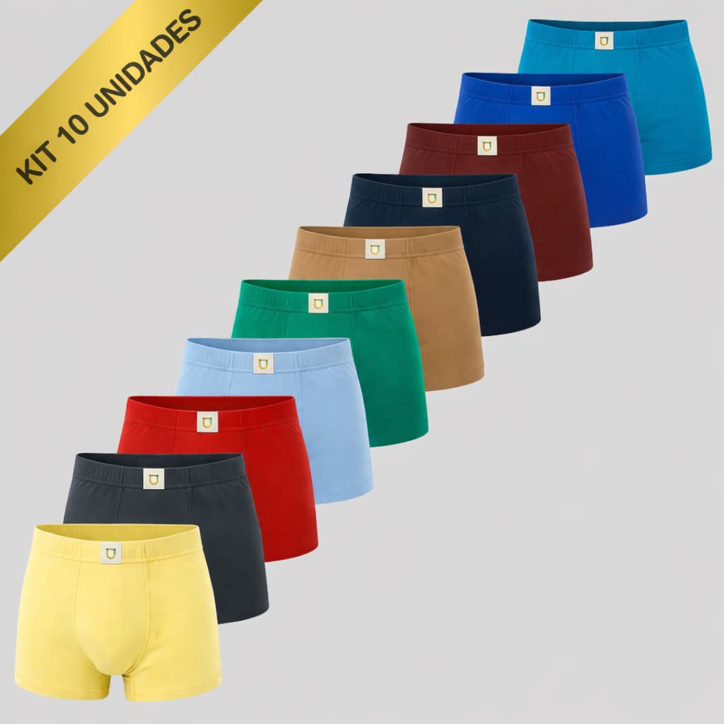 Kit 10 Cuecas Boxer Infantil Antialérgica Veste 4 a 12 Anos Cuecas box Microfibra Confortável