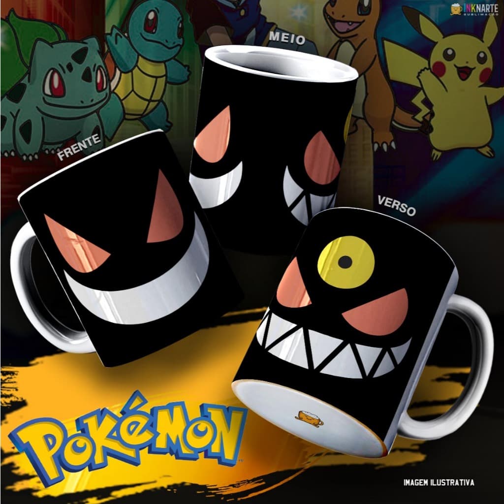 Caneca Pokémon 325ml Cerâmica Estampada | Presente Geek Anime
