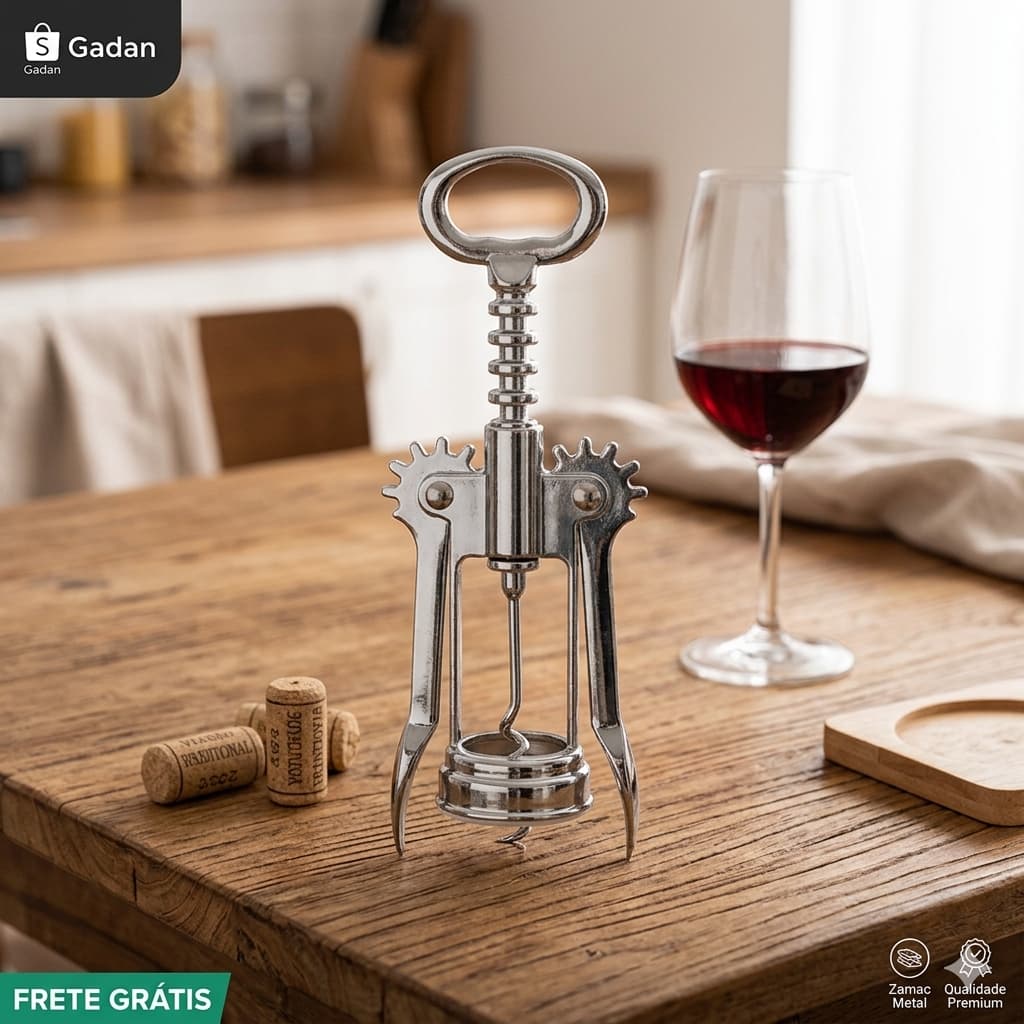 Saca Rolhas  Abridor De Vinho Metal Reforçado