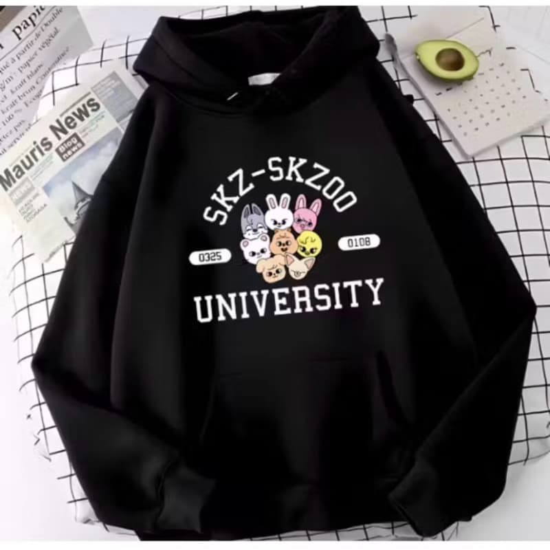 Moletom Canguru Stray Kids Fofo Kpop Blusa de Frio Moda Inverno University