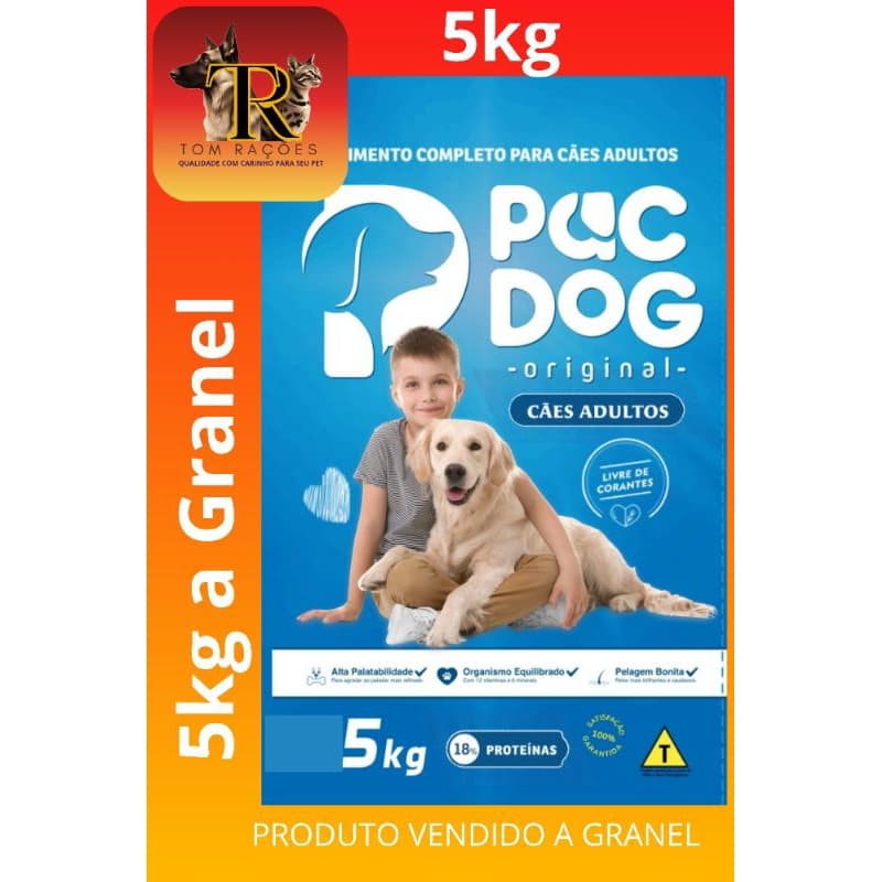 5kg granel, PAC DOG, ração para cachorro adulto, todas  raças, alta qualidade, barata, completa e balanceada.