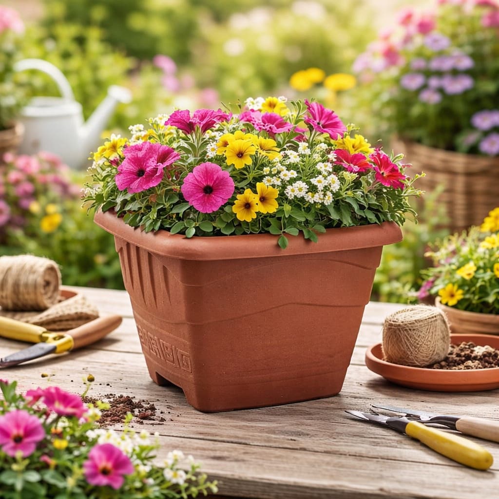 Kit 12 Vasos quadrado 2,100 litros plantas flores jardim
