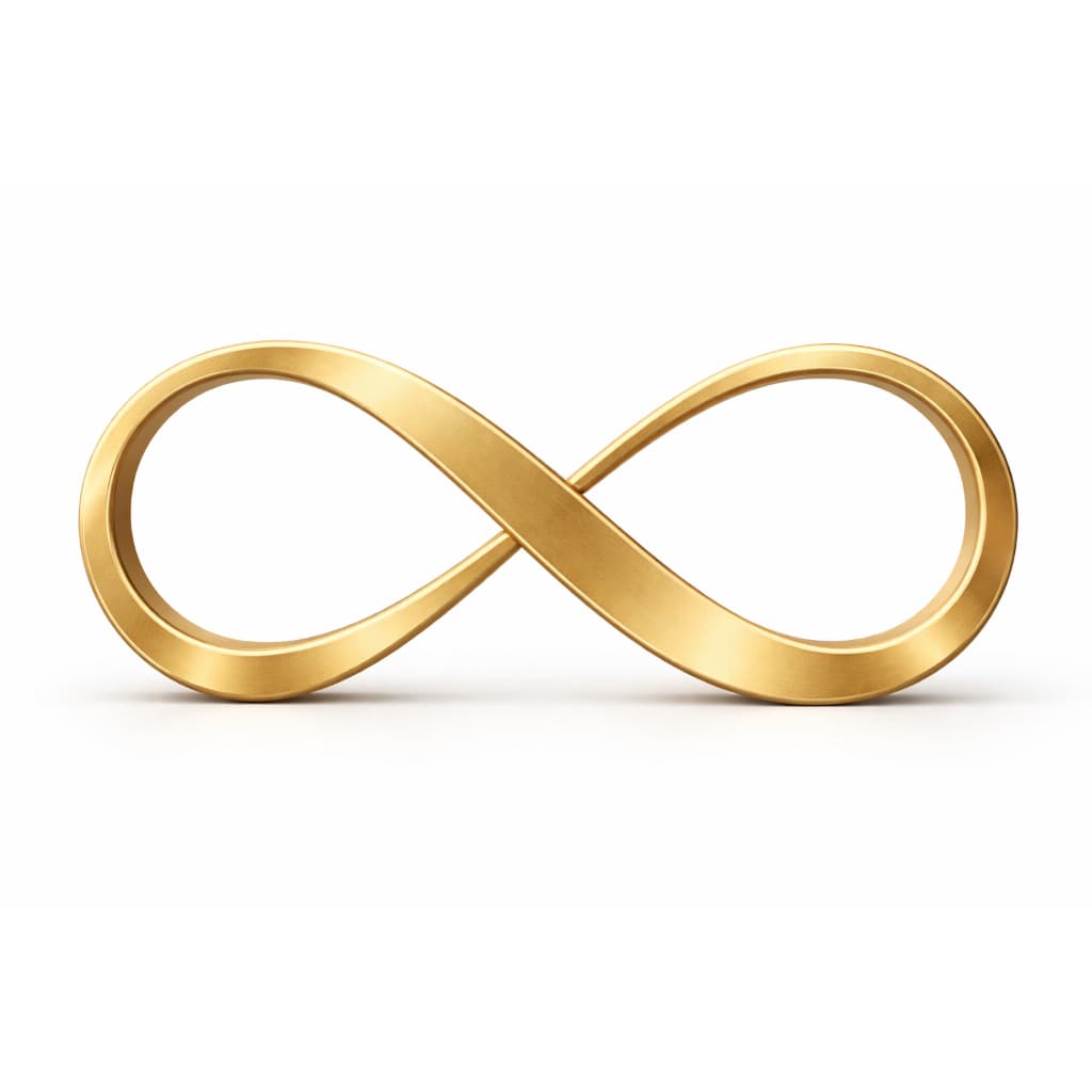 Enfeite Decorativo Símbolo do Infinito Minimalista para Sala Mesa e Estante