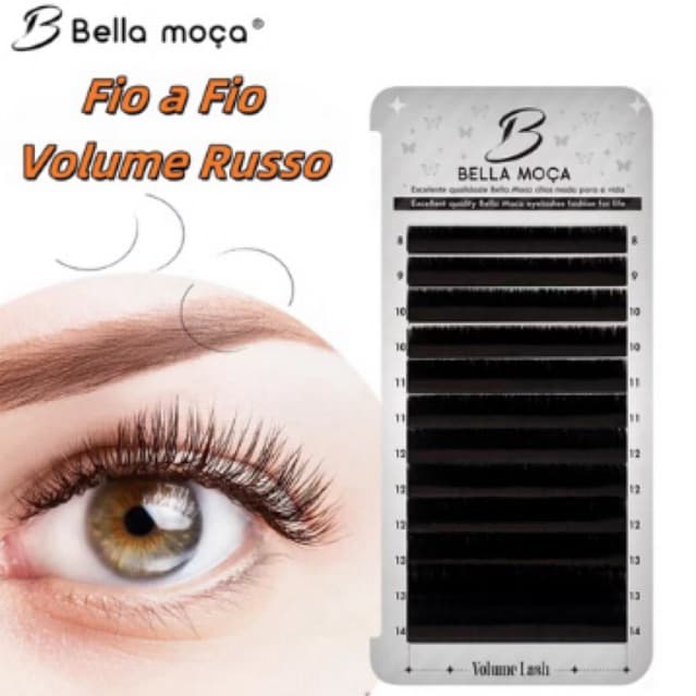 Bella Moça Original Fio a Fio Volume Russo Extensão de Cilios Lash Design 8-14mm