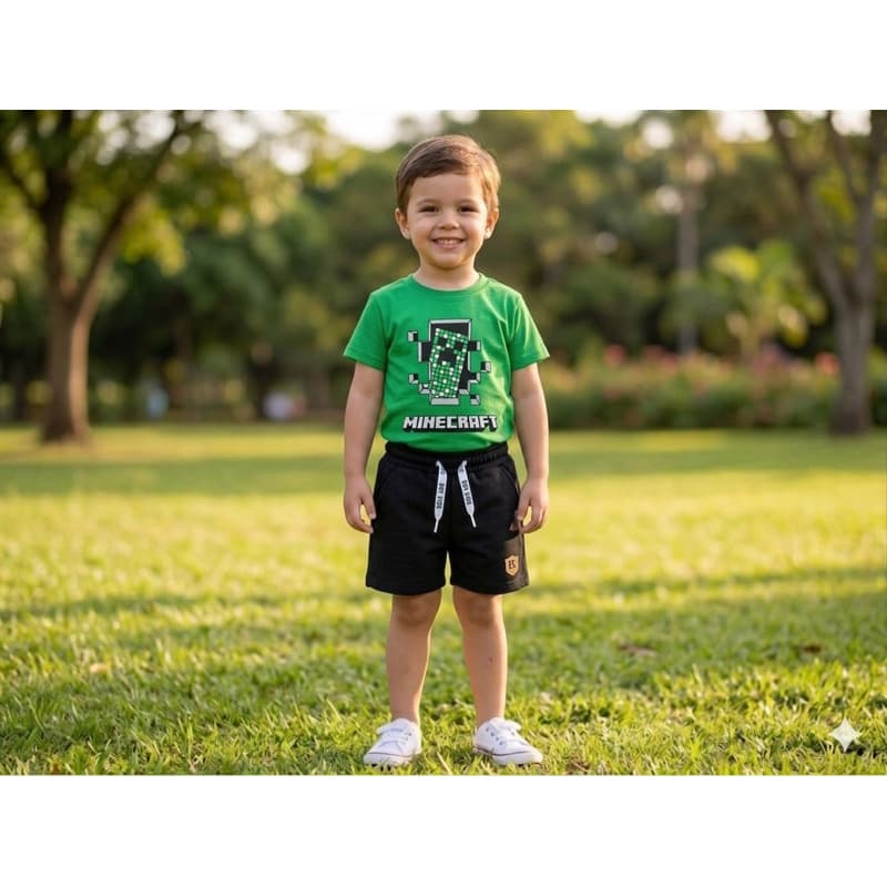 Camisa  Manicreft infantil  Algodão 100% Estampada Gola Ribana Tamanho 1 ao 12 Anos Menino Roupa Infantil
