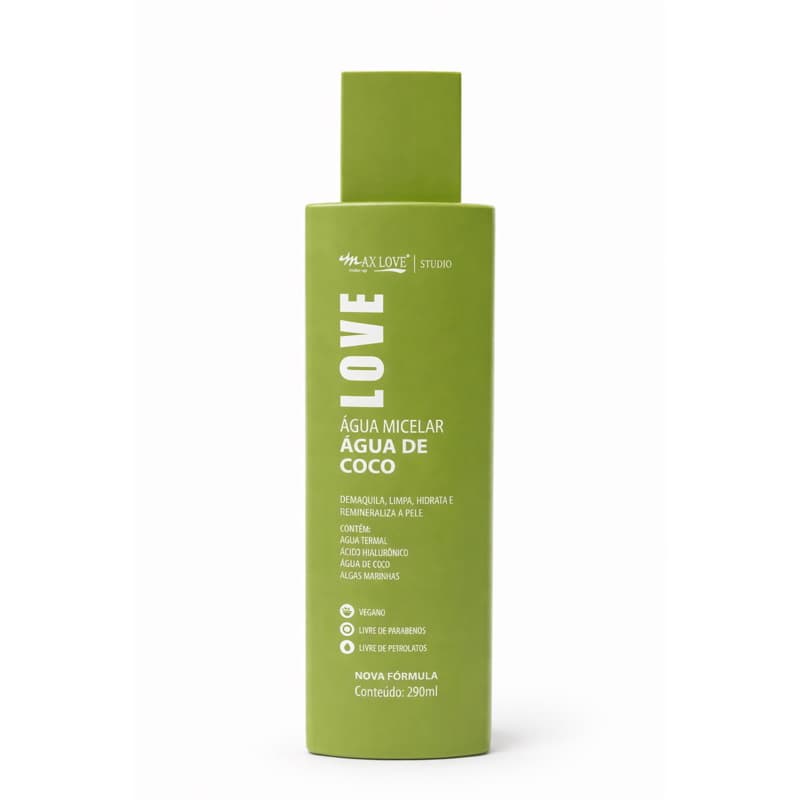 Água Micelar Água de coco Facial - Max Love - 290 ml