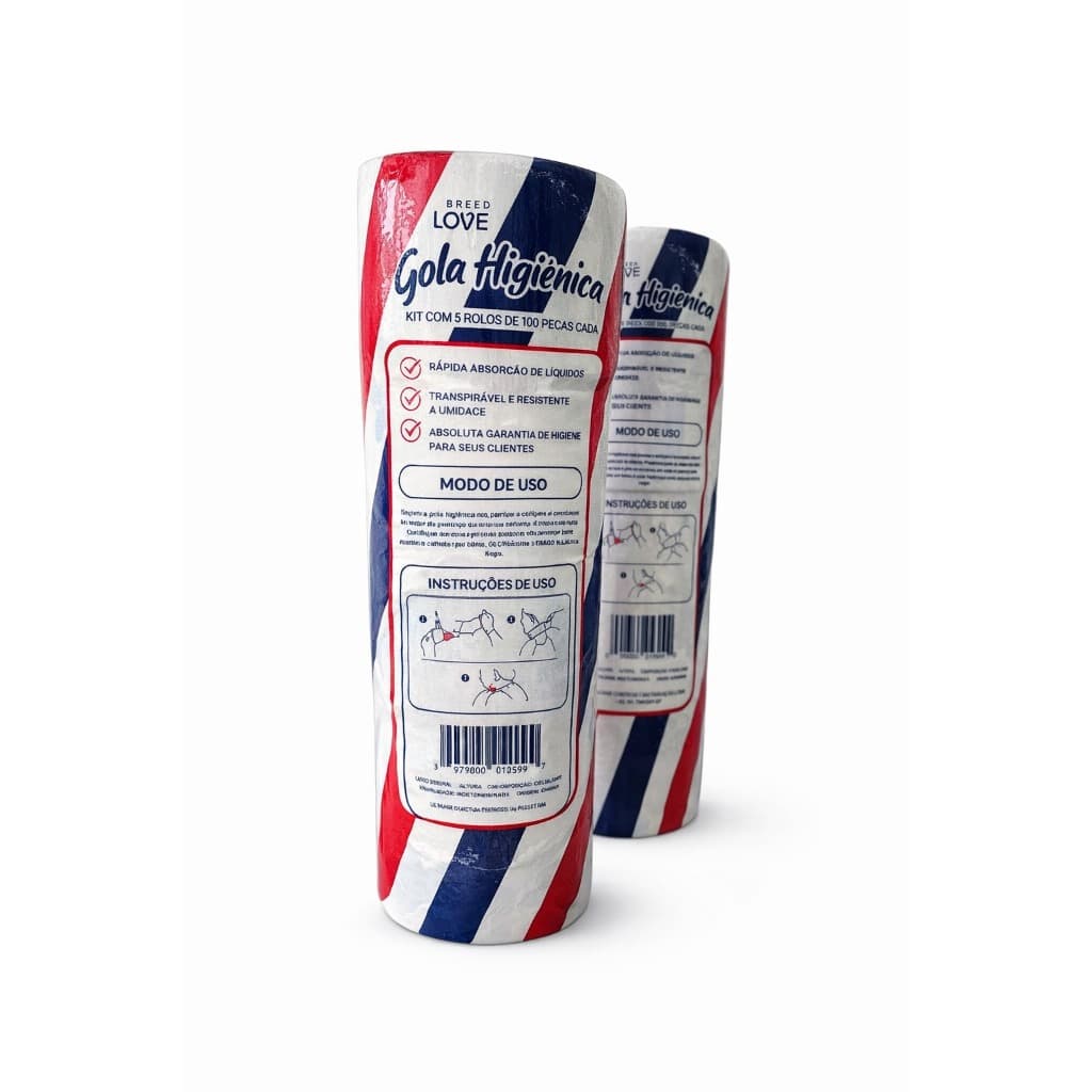 Gola higiênica barbearia  C/ 5 rolos 500 unidades descartável salão profissional - envio imediato