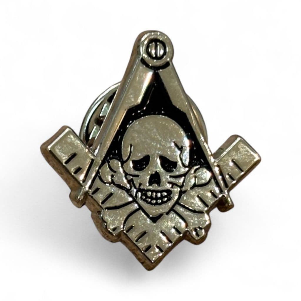 Pin Broche Maçom Maçonaria Esquadro Compasso Caveira Botton