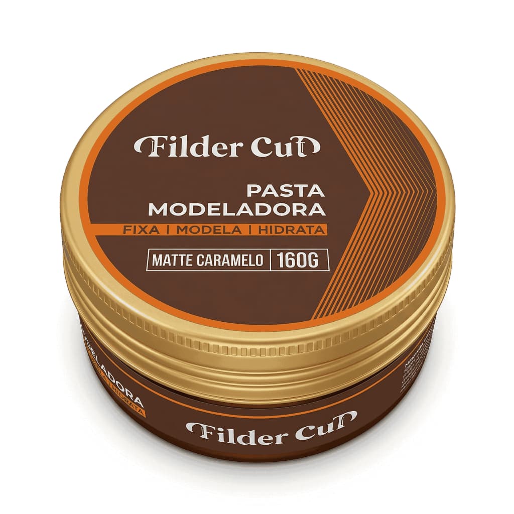 Pasta Modeladora Masculina Filder Cut Caramelo Modelagem Rápida, Fixação Prolongada e Visual Natural
