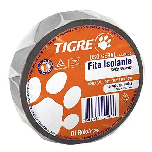 Fita Isolante 18mmx20m Para Uso Geral Preto Tigre