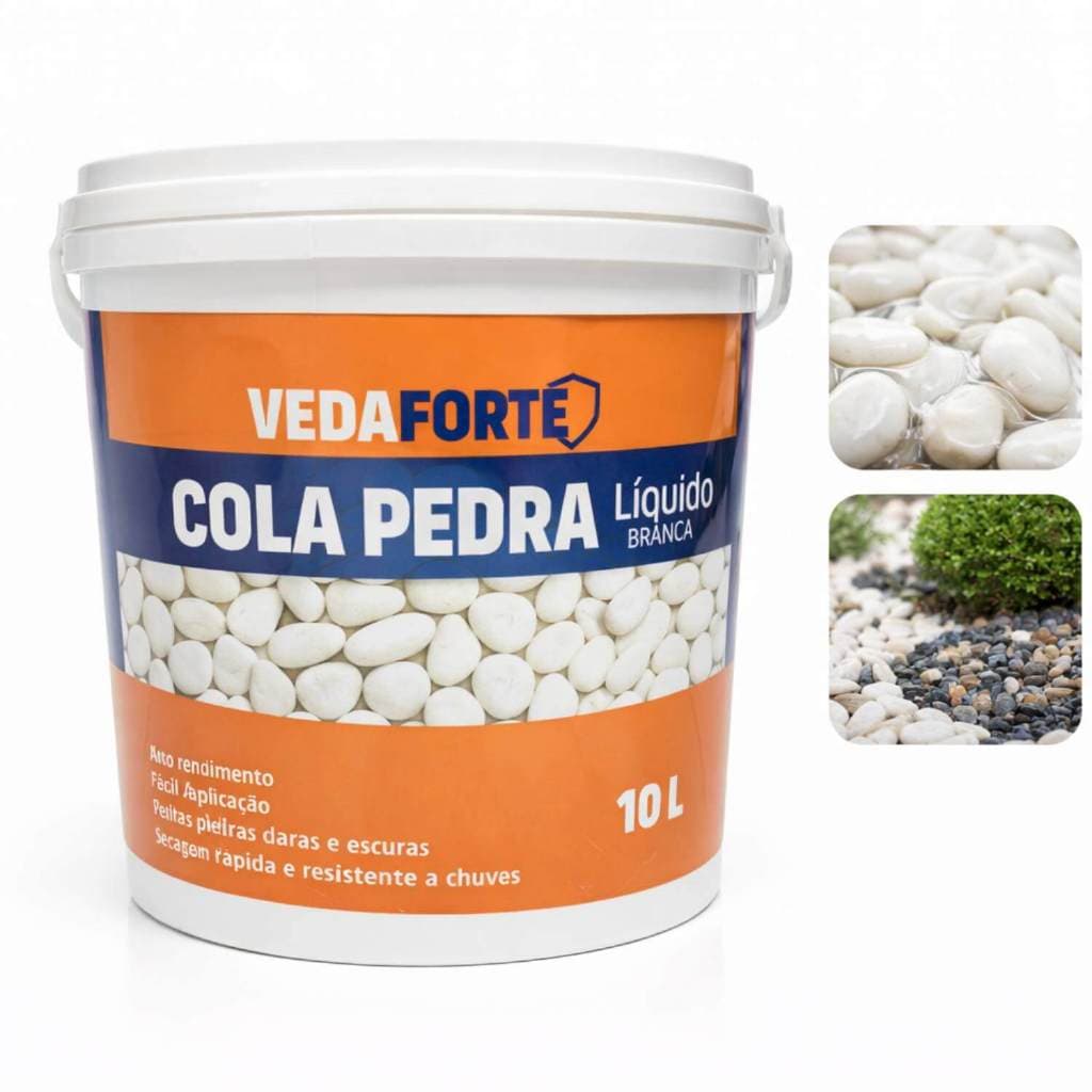 Cola Pedra Fixador de Pedras Branco para Jardim Veda Forte [10 Litros]
