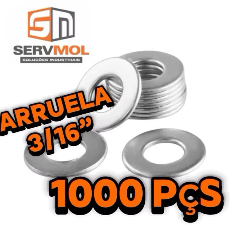 ARRUELA LISA ZINCADA 3/16”