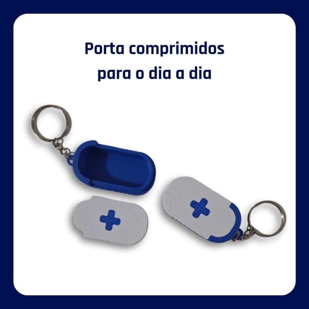 Porta Comprimido de Bolso • Chaveiro Porta Remédio Compacto para Viagem e Emergência