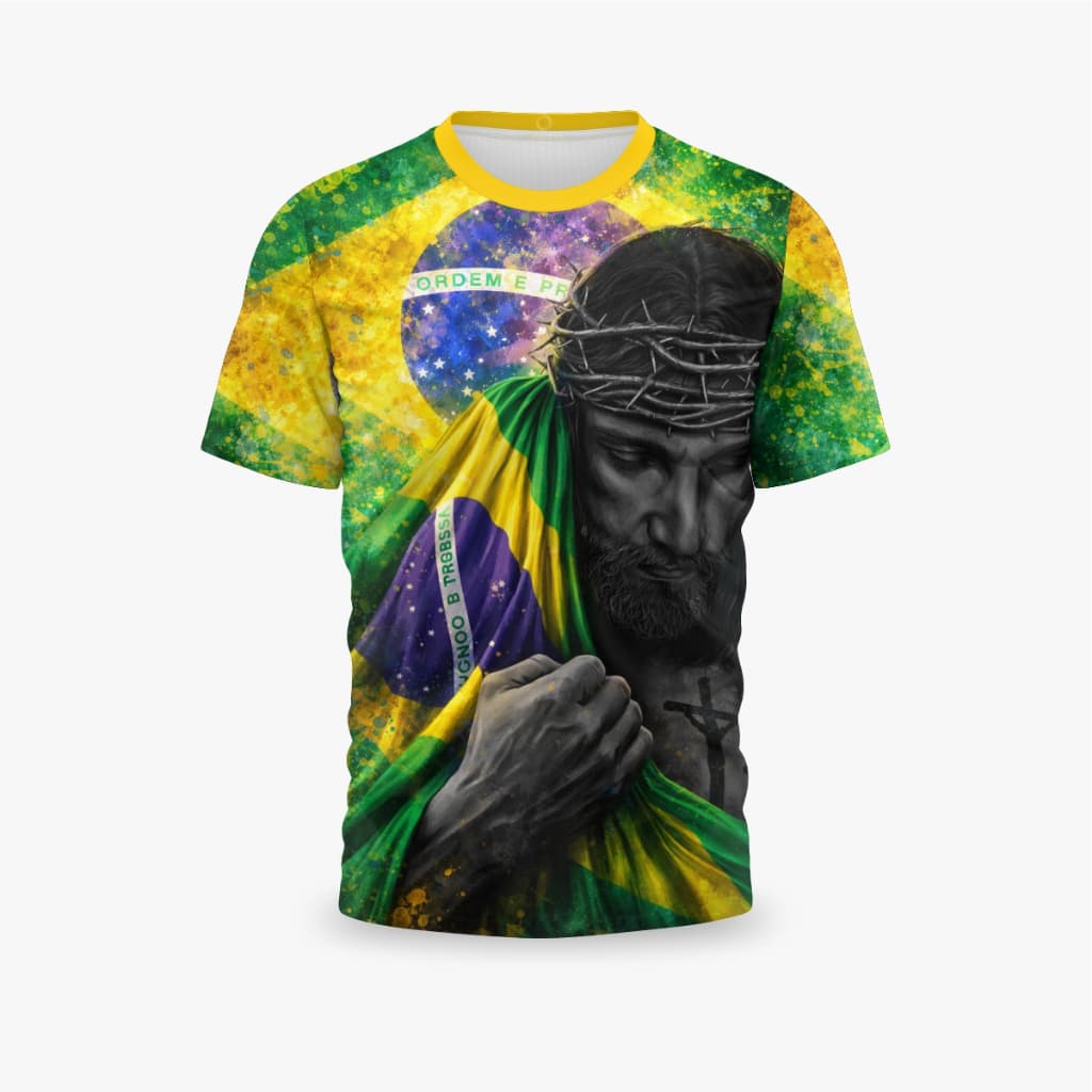 Camisa Do Brasil Camisa de Jesus Camiseta Personalizada Unissex